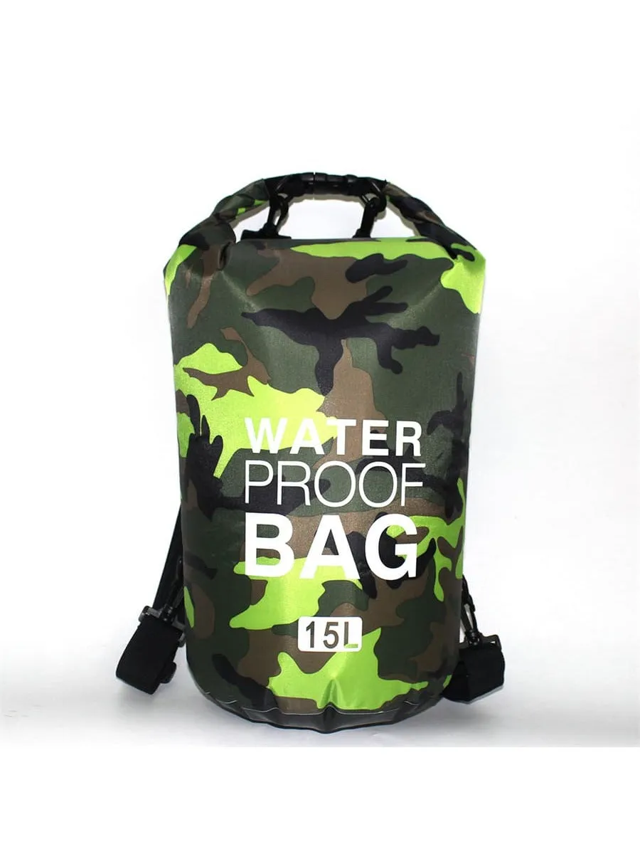 1pc Camouflage Waterproof Dry Bag Foldable Lightweight Drifting Bag For Outdoor Swimming, Beach, Kayaking, Camping And Fishing