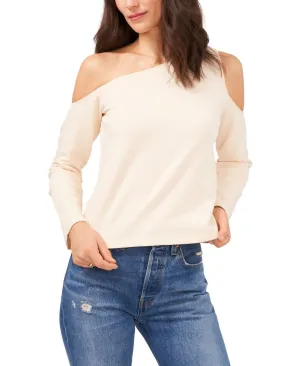1.state Womens Asymmetric Cold-Shoulder Blouse 8161644 Ivory L