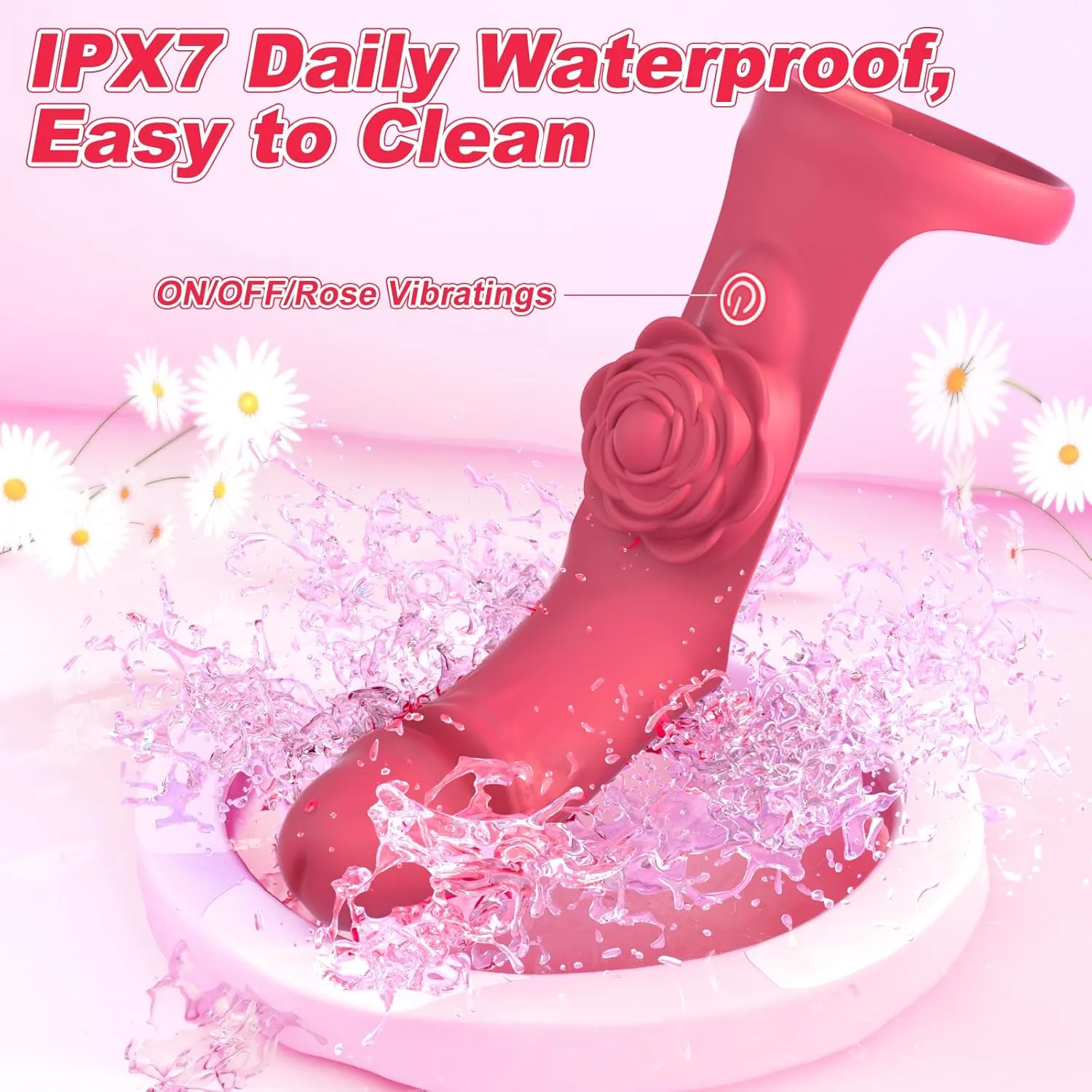 2-in-1 Travel Teaser Ignite Finger Vibrator with 9 Modes Rose Vibration