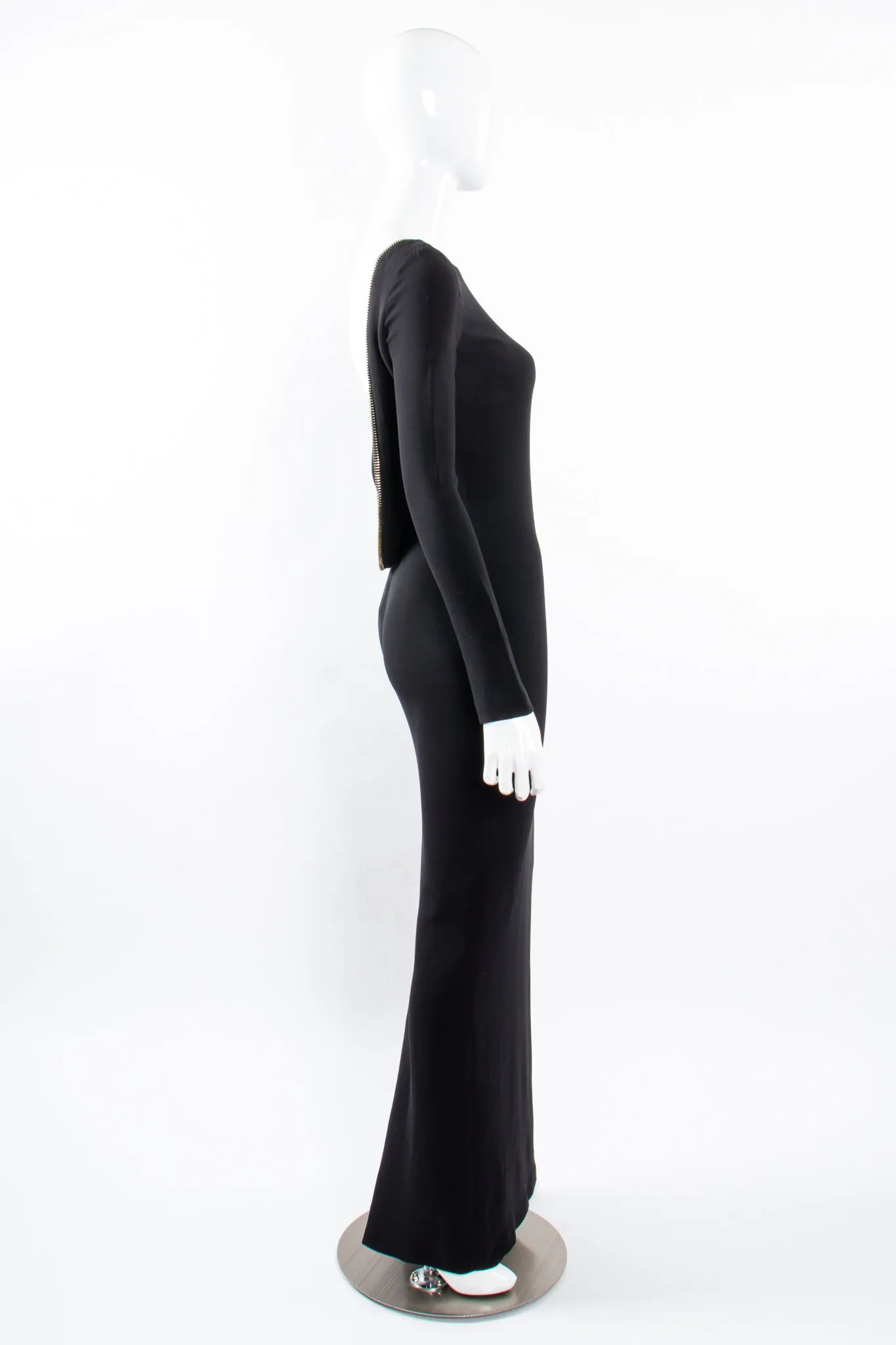 2012 A/W Plunge Back Zipper Gown