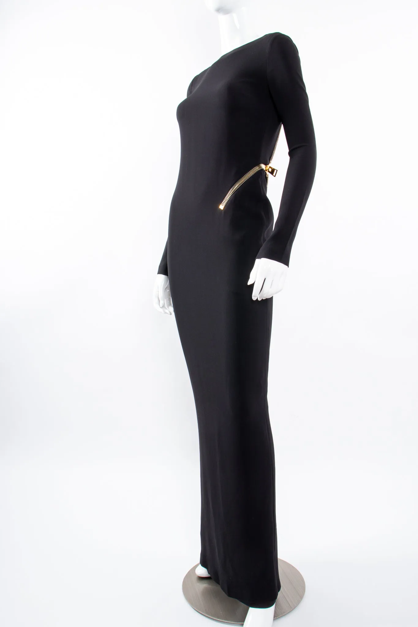 2012 A/W Plunge Back Zipper Gown