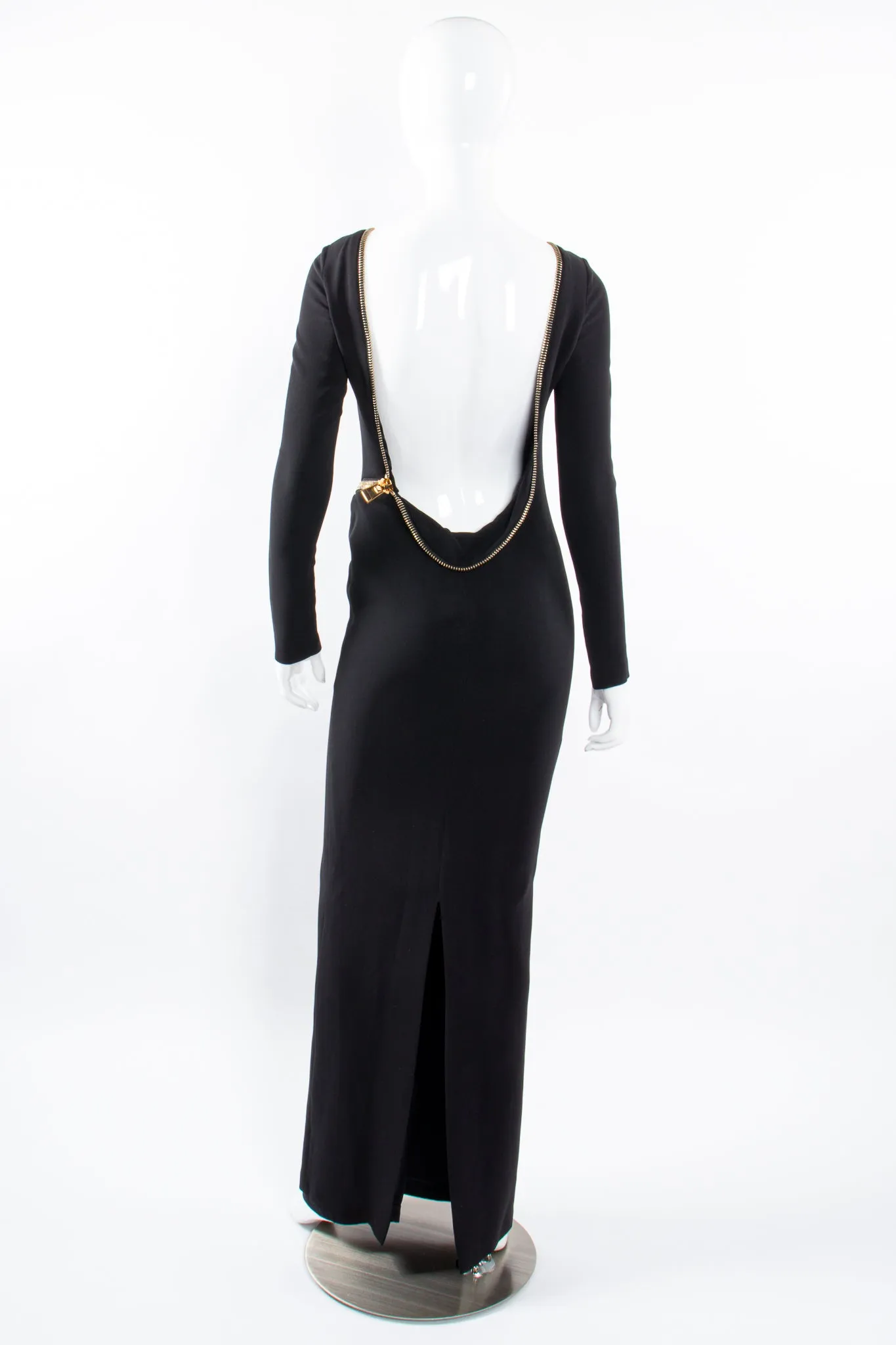 2012 A/W Plunge Back Zipper Gown