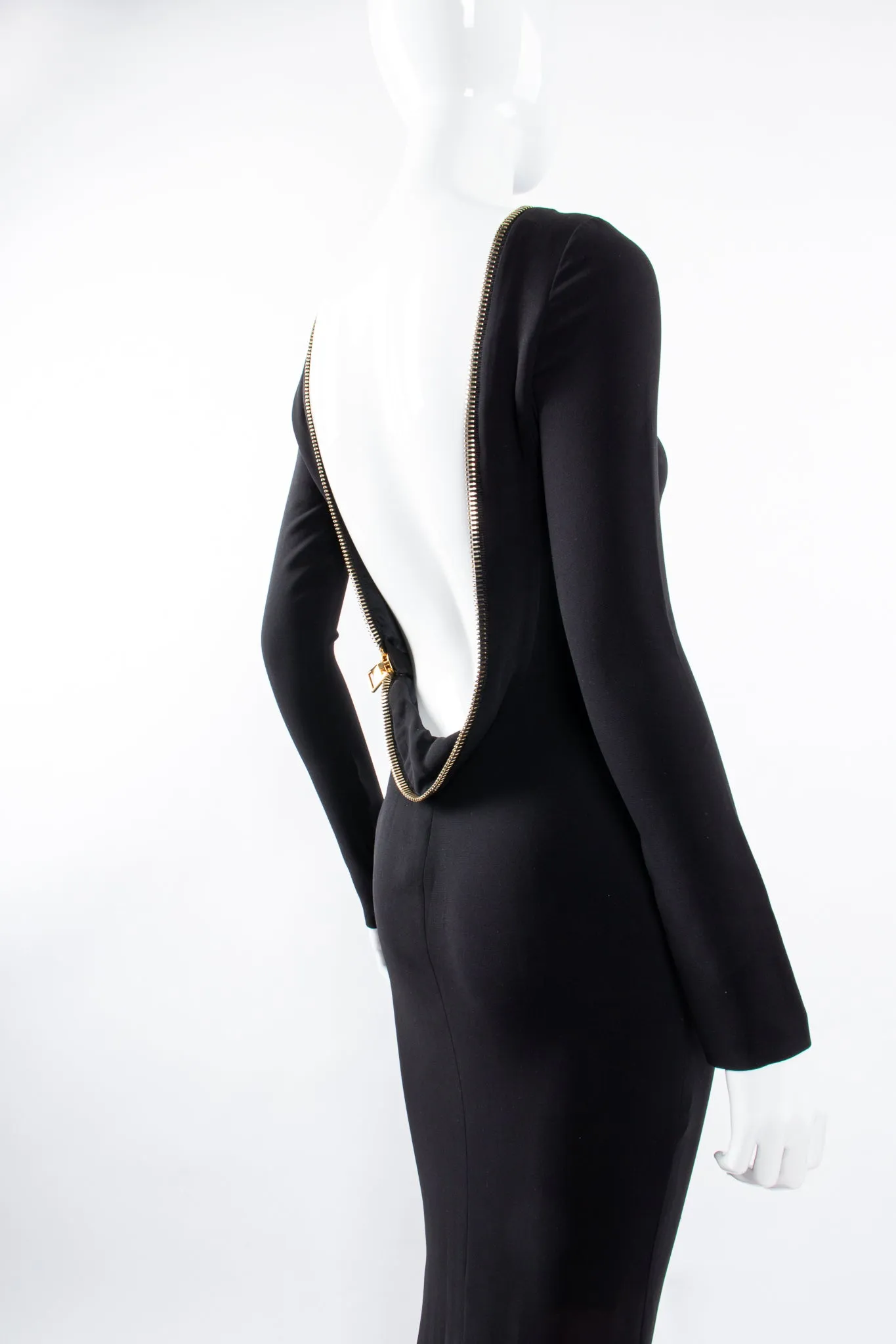 2012 A/W Plunge Back Zipper Gown