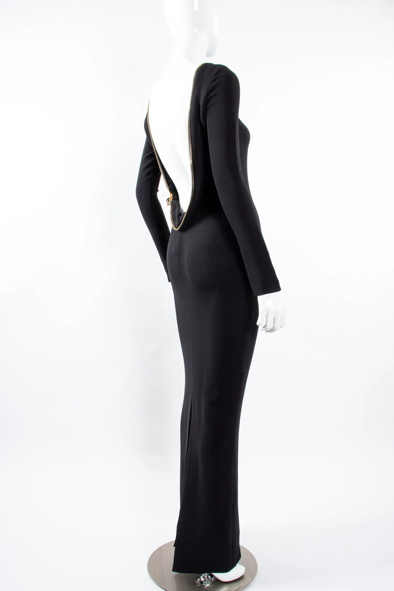 2012 A/W Plunge Back Zipper Gown