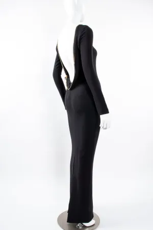 2012 A/W Plunge Back Zipper Gown