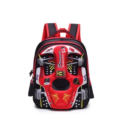 2021 Hot 3D EVA car children schoolbag racing Three dimensional waterproof schoolbag Boys and girls Lovely kids Cartoon Backpack