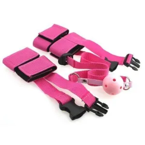 2315M-SIS      Wrists, Ankles and Breather Dungeon Mistress Gag Beginners Velcro Love Sissy Slave Bondage Kit
