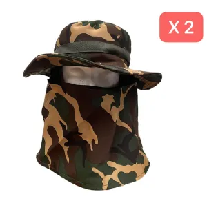 2pcs Full-brim hat with face shield