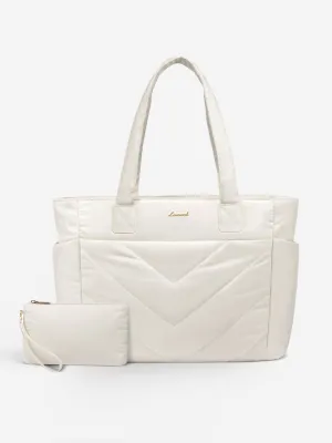 2Pcs Lightweight Puffy Tote Bag, 17.3" 18"