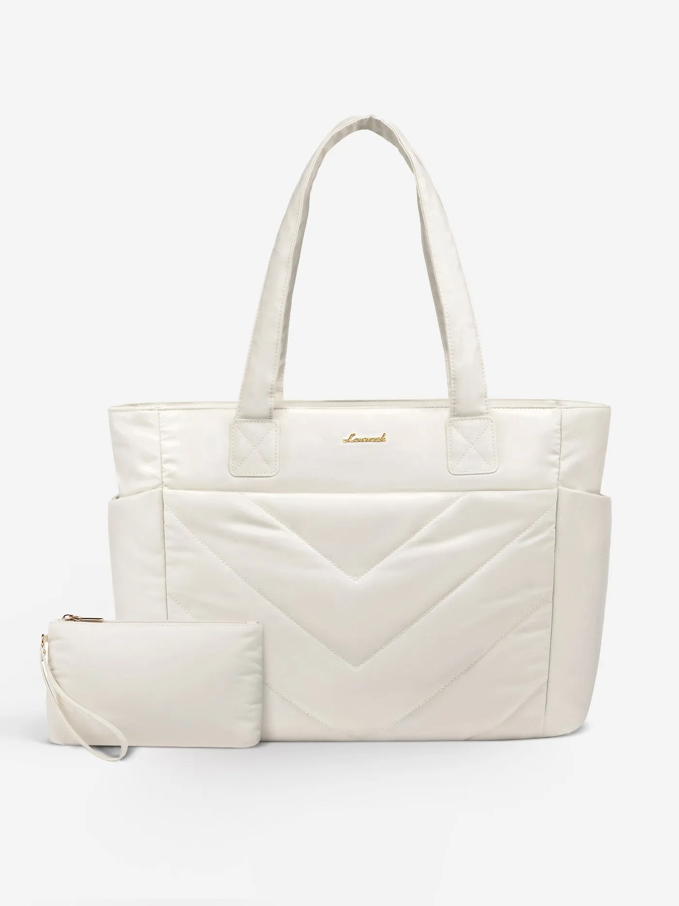 2Pcs Lightweight Puffy Tote Bag, 17.3" 18"