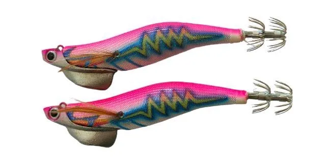 2pcs Squid Jigs Shrimp jig Luminous body Glow in Dark 3.0, 3.5 PINK