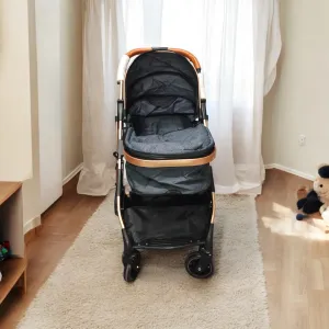 3-in-1 Multi-Functional Baby Stroller with Reversible Handle, Adjustable Recline, and Large Storage Basket