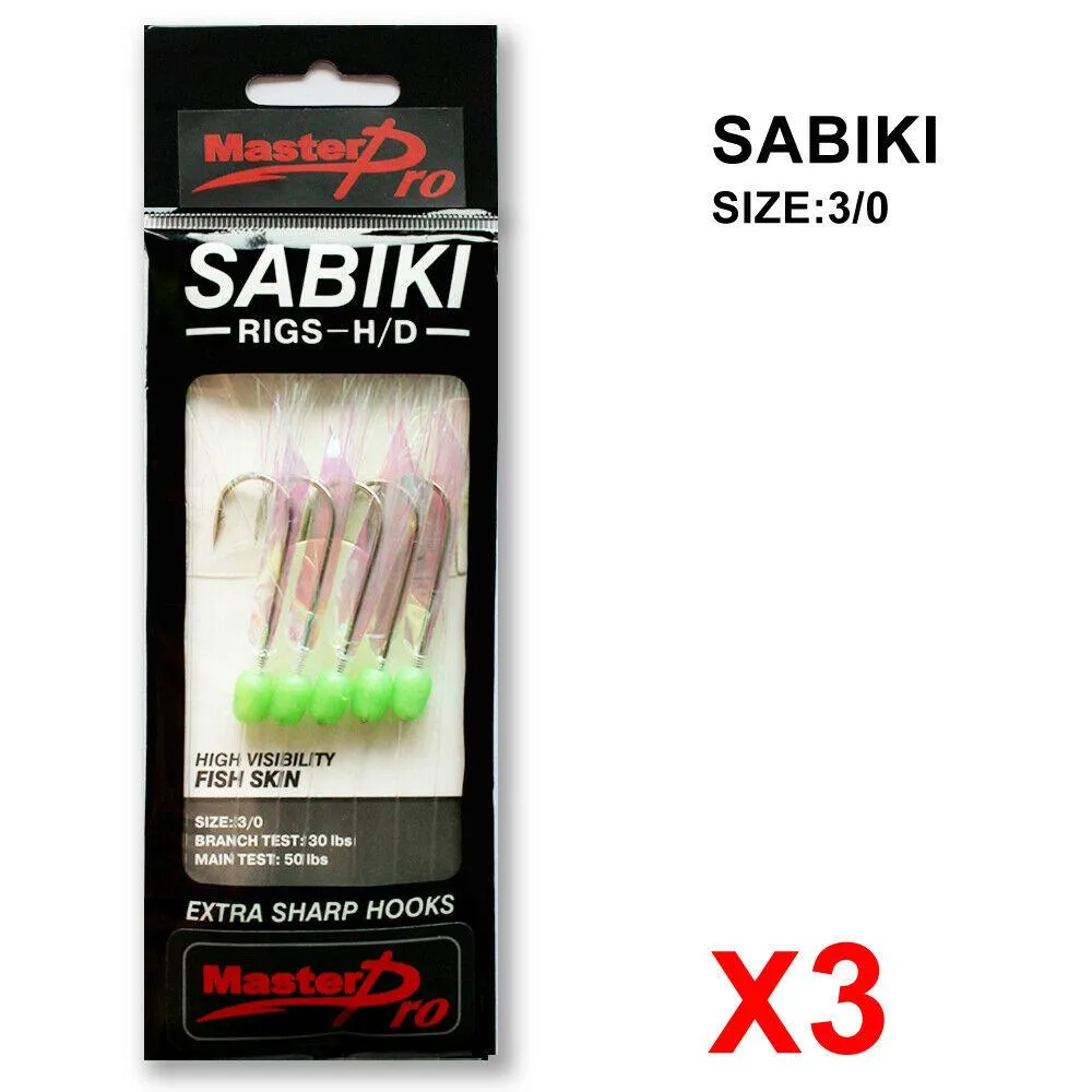 3 Packs 1/0,2/0,3/0 Sabiki Bait Rigs Fishing Tackle