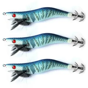 3 X High Quality Fishing Squid Jigs Popular Colour Magic Blue 161