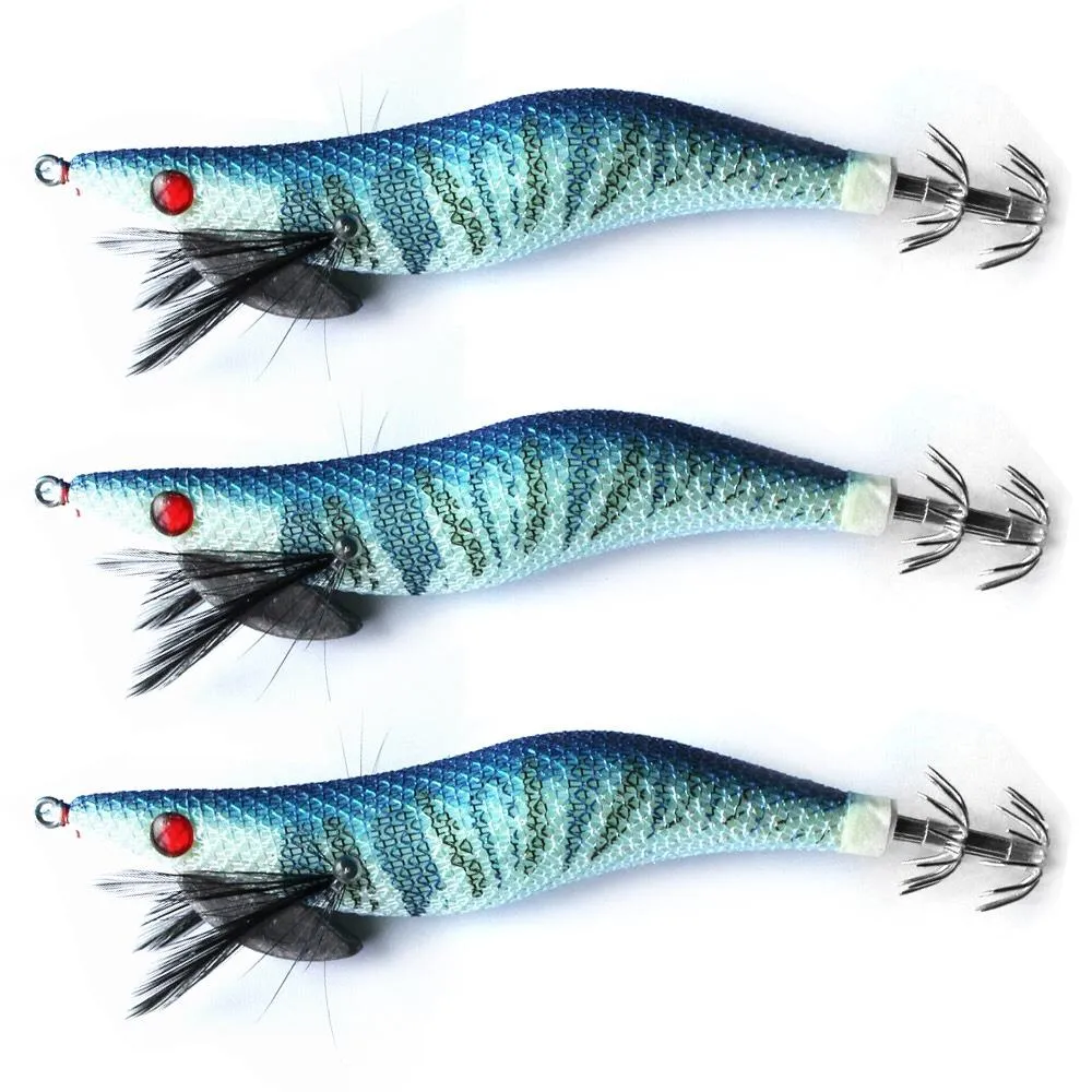 3 X High Quality Fishing Squid Jigs Popular Colour Magic Blue 161