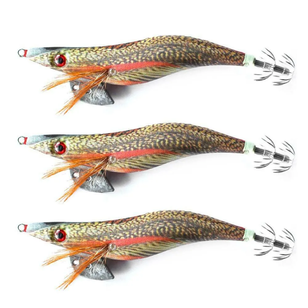 3 X High Quality Fishing Squid Jigs Popular Fish Skin Colour 087