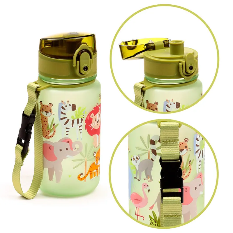 350ml Shatterproof Pop Top Children's Water Bottle - Zooniverse