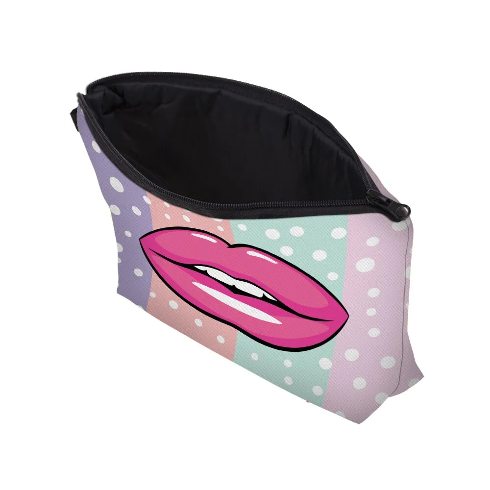 3D Printed Red Vampire Lips Cosmetic Bag Organizer