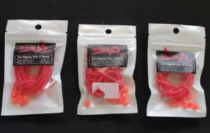 3x packs 1M Lumo Red Rigging Tube & Beads Fishing Tackle