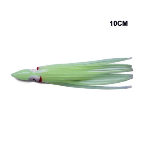 5 x Octopus Squid Skirt Trolling Jig Lure 10cm Fishing Tackle lumo