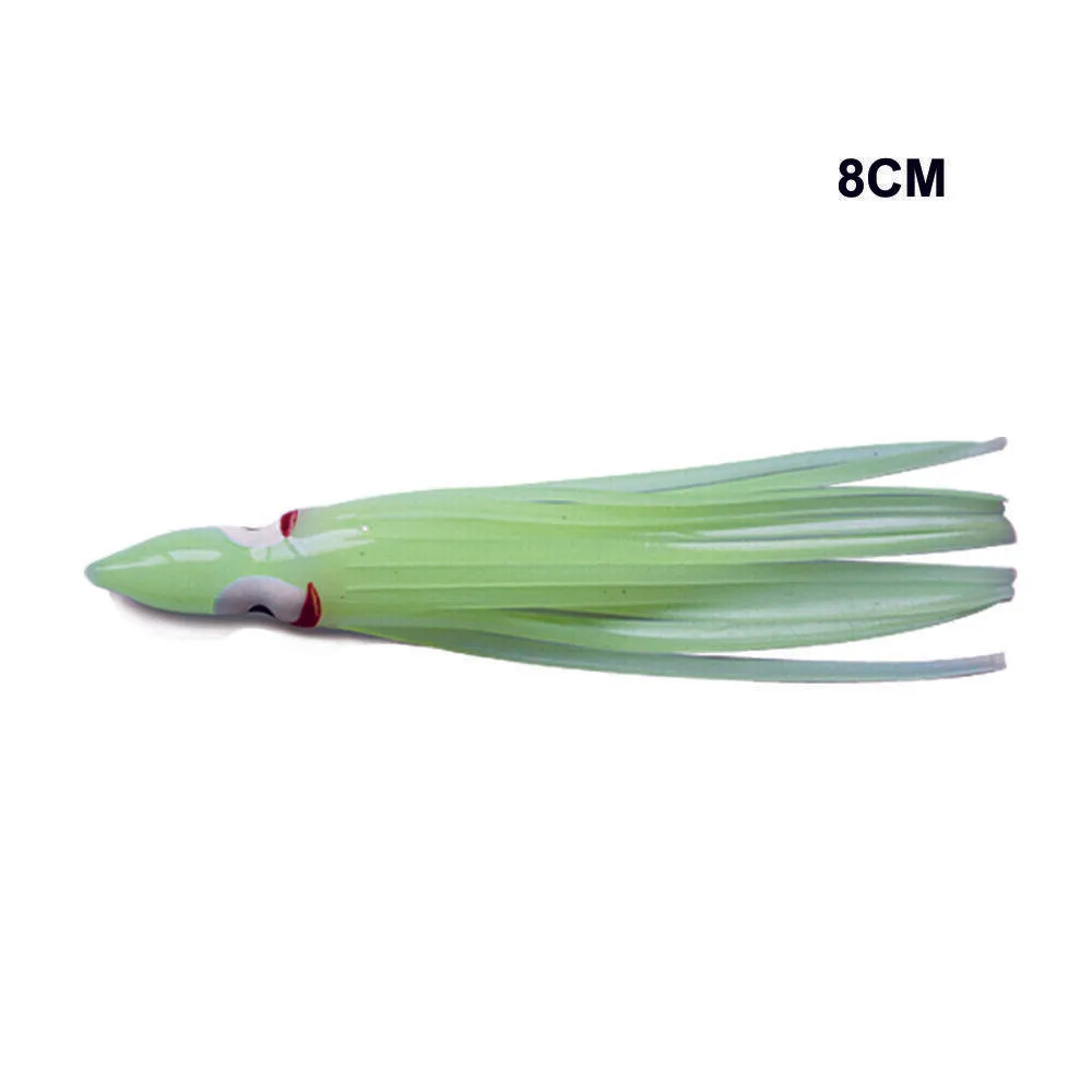5 x Octopus Squid Skirt Trolling Jig Lure Super Luminous 8cm