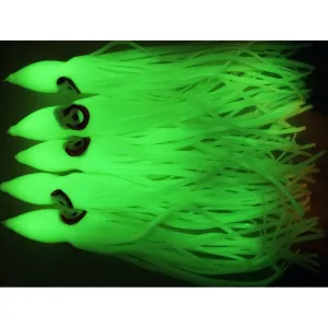 5 x Octopus Squid Skirt Trolling Jig Lure Super Luminous 8cm