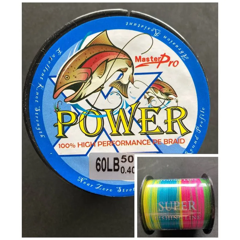 500M PE Braid Line 50LB/60LB/80LB100LB Multi Colour 10M Interval Fishing Tackle