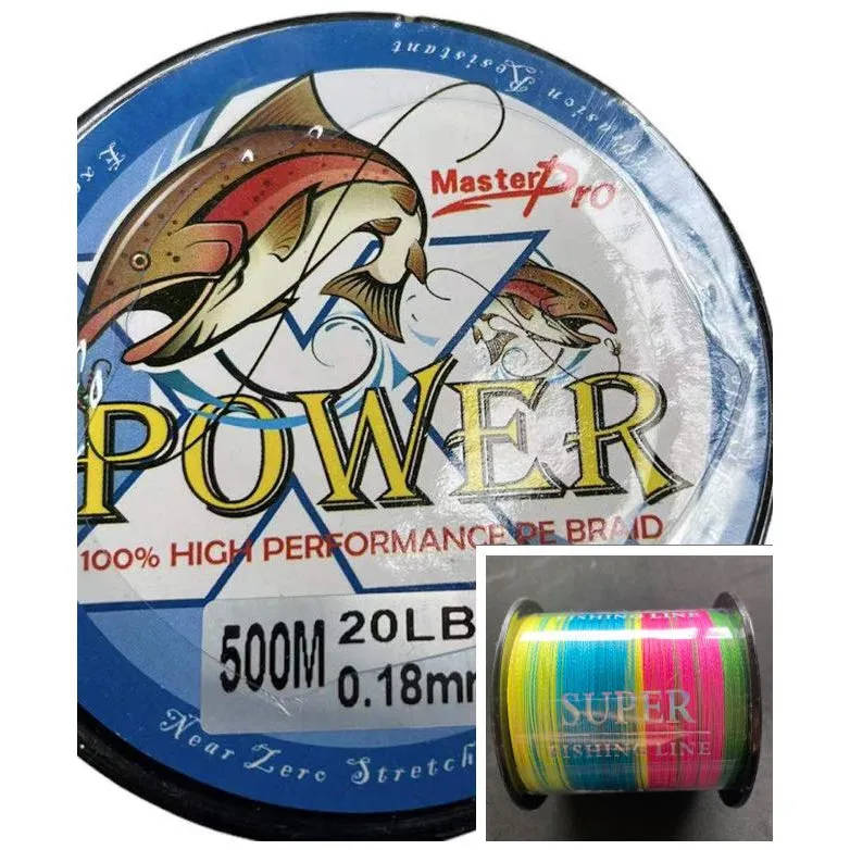 500M PE Braid Line 50LB/60LB/80LB100LB Multi Colour 10M Interval Fishing Tackle