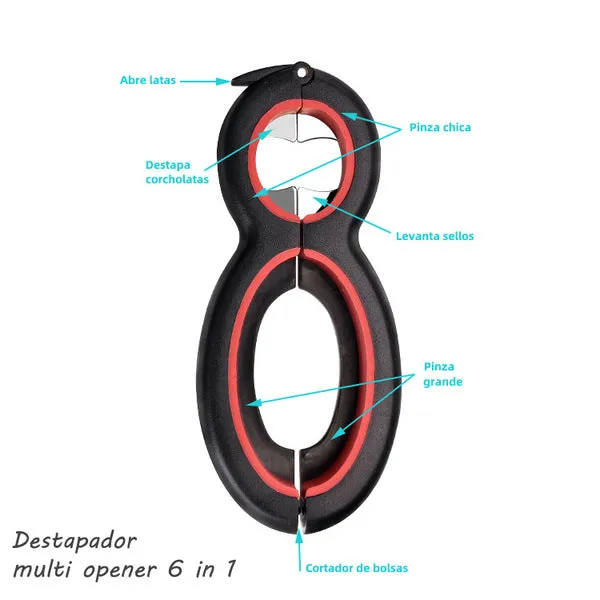 6-in-1 Multi Opener Jar Bottle Can Opener