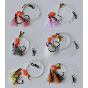 6 x Custom Designed Whiting Flasher Rigs 6 Different Colours Size #2 Fishing Hooks