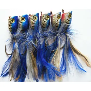 6 X New Generation Quality Medium Surf Popper Fishing Tackle (Blue)