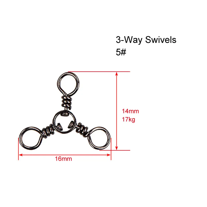 60 X CrossLine (3 Way) Swivel in Size 5# Fishing Tackle