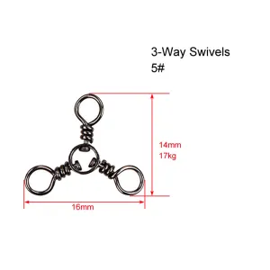 60 X CrossLine (3 Way) Swivel in Size 5# Fishing Tackle