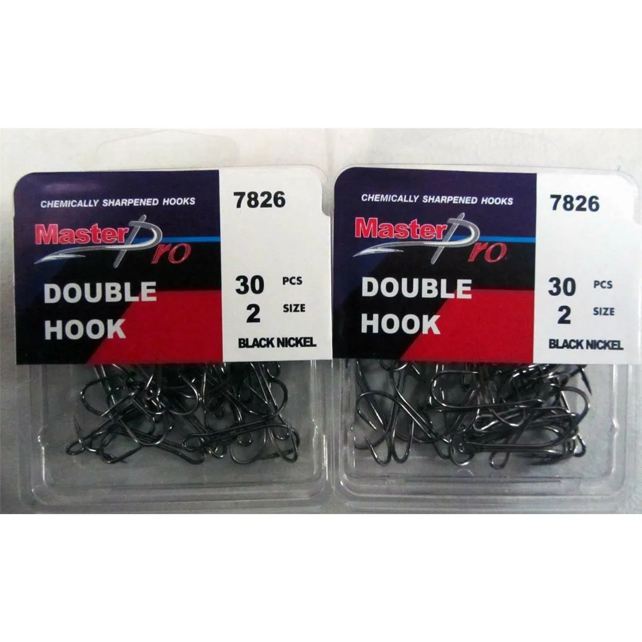 60 x Quality Chemically Sharpened Double Hooks 2# Fishing Tackle