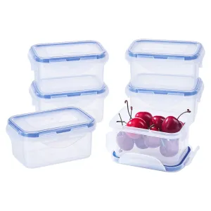 [6Pack] 6.1oz Baby Food Storage BPA-Free Airtight Plastic Containers Set, Rectangular Small Bento Lunch Boxes, Microwave, Freezer and Dishwasher Safe