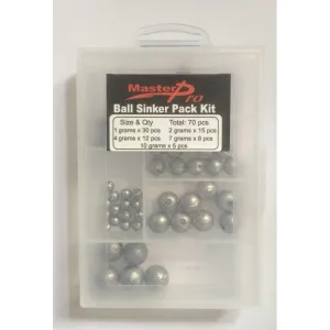 70 Ball Sinkers &Tackle Box - Assorted Ball Sinker Pack In 5 Sizes Fishing Tackle