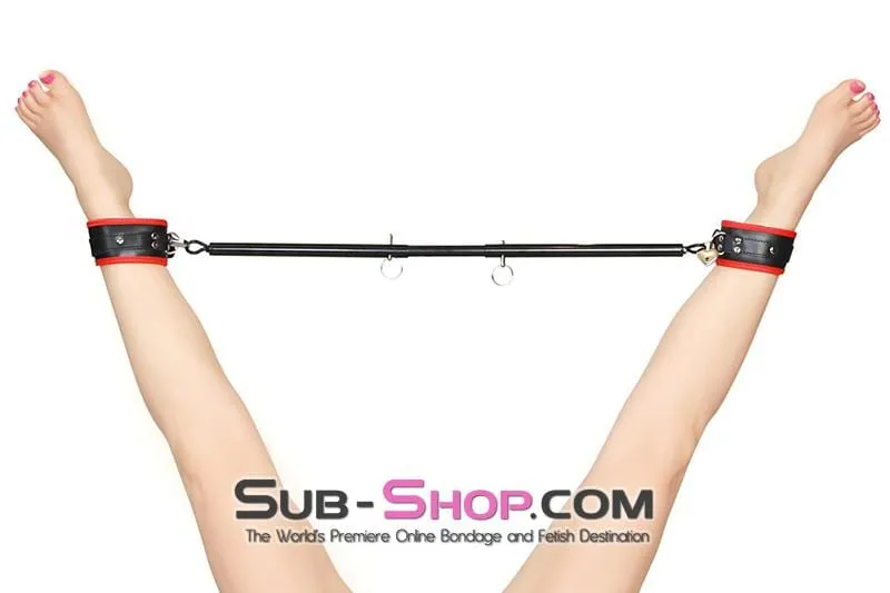 7711HS     Adjustable Bondage Spreader Bar, Black