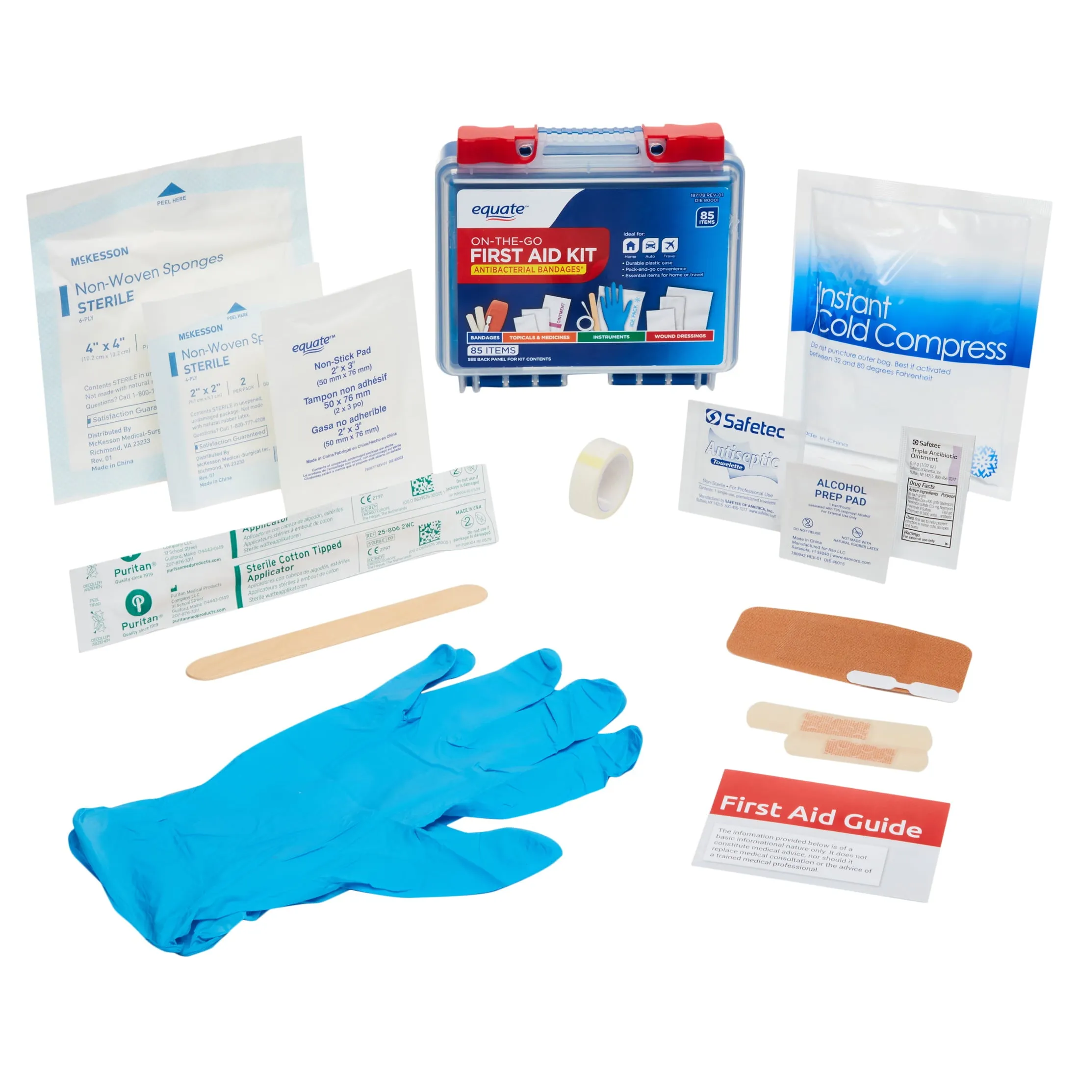 85 Piece First Aid Kit Medical Emergency Bag Survival Travel Home Car Camping