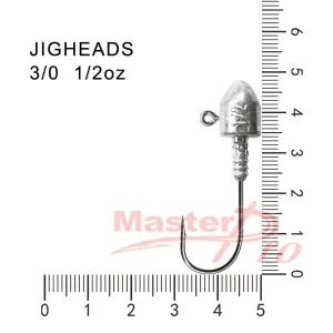 8pcs Size 3/0, 1/2 OZ Jig Heads High Chemically Sharpened Hooks Fishing Tackle