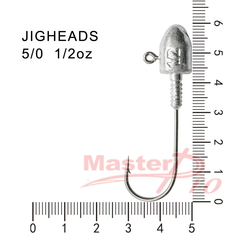 8pcs Size 5/0, 1/2OZ Jig Head High Chemically Sharpened Hooks Fishing Tackle