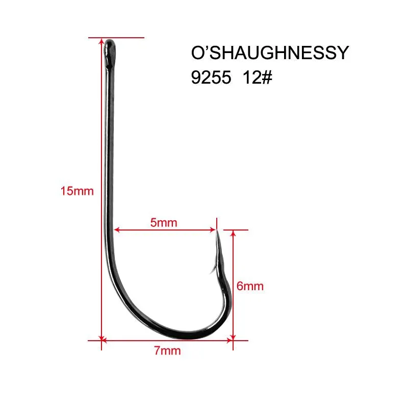 90 pcs 12#Chemically Sharpened O'Shaughnessy Hooks Fishing Tackle