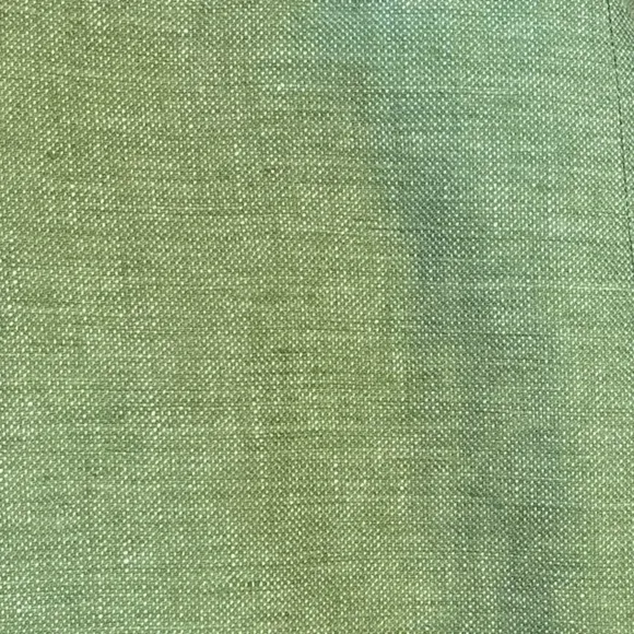 90s 2PC LE SUIT LINEN GREEN LUXURY 3/4 SLEEVES FITTED BLAZER PENCIL SKIRT SZ 8