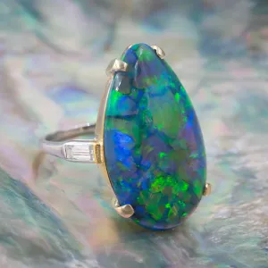 9.51 Carat Black Opal Ring c1980