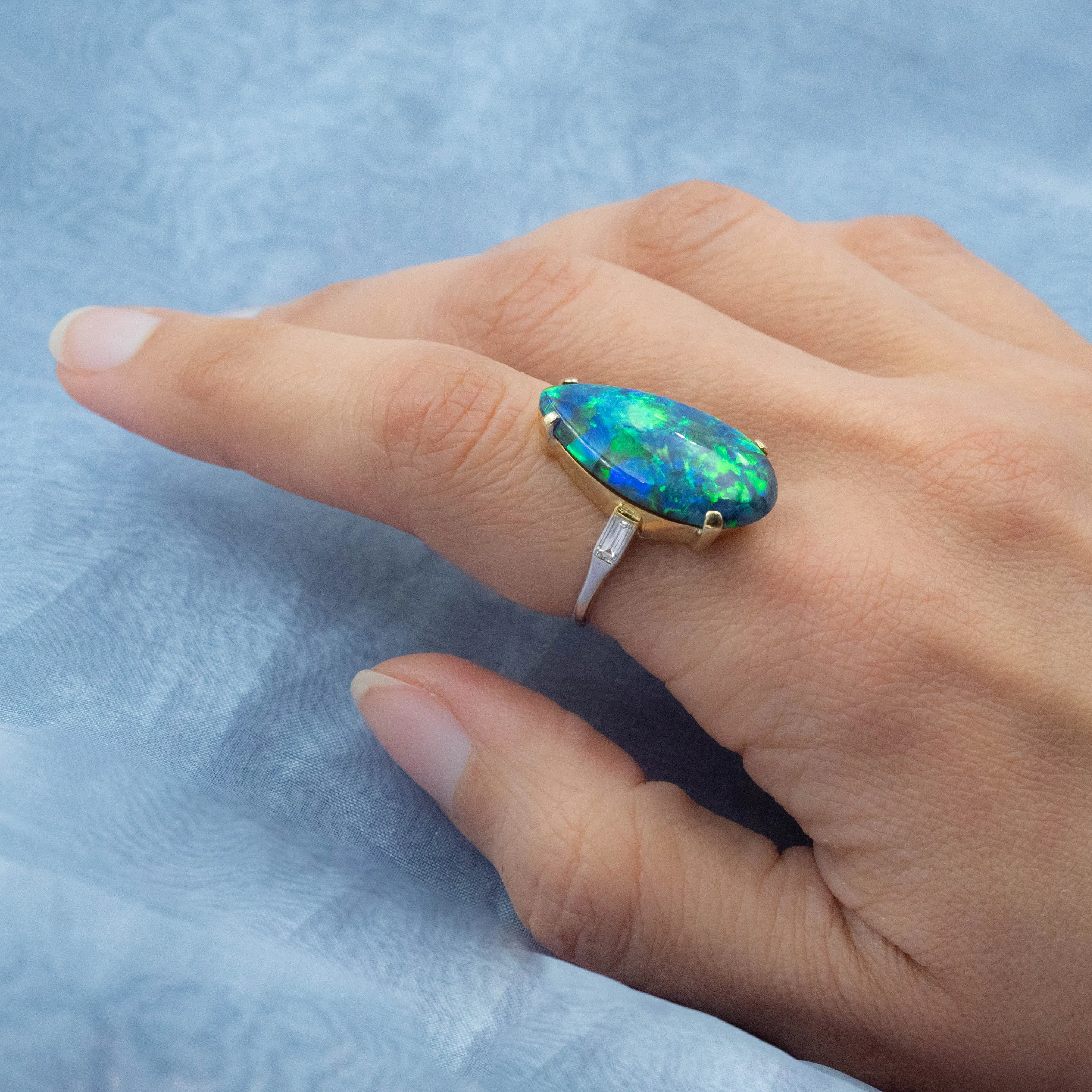 9.51 Carat Black Opal Ring c1980