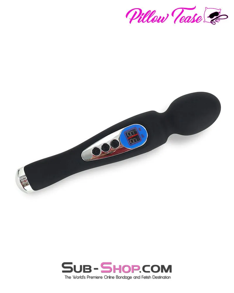 9942M      9 Function with 8 Speeds Silicone Waterproof Rechargeable LCD Wand Vibrator