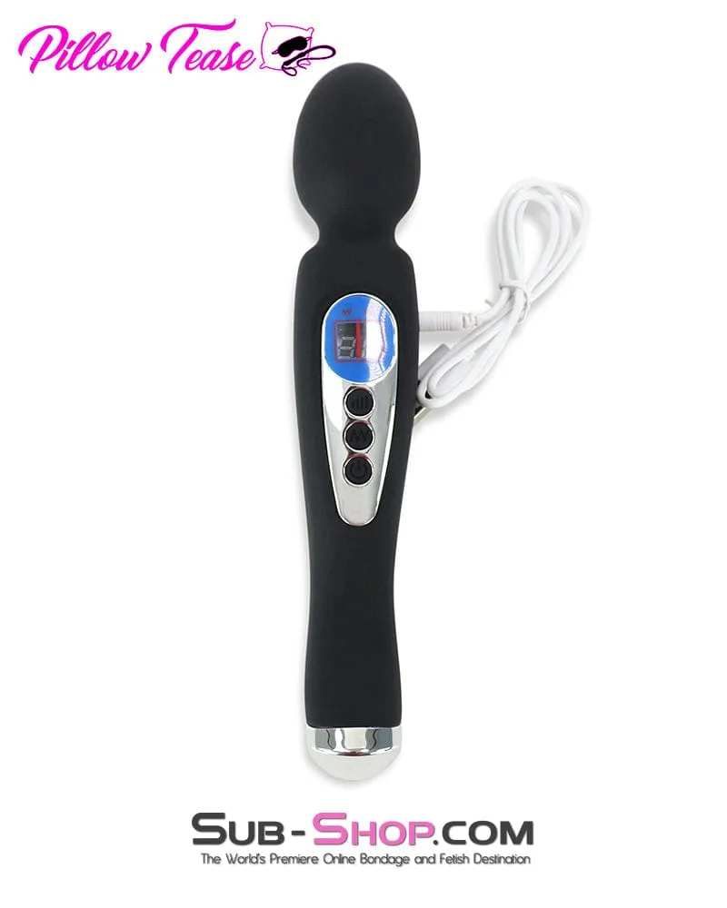 9942M      9 Function with 8 Speeds Silicone Waterproof Rechargeable LCD Wand Vibrator