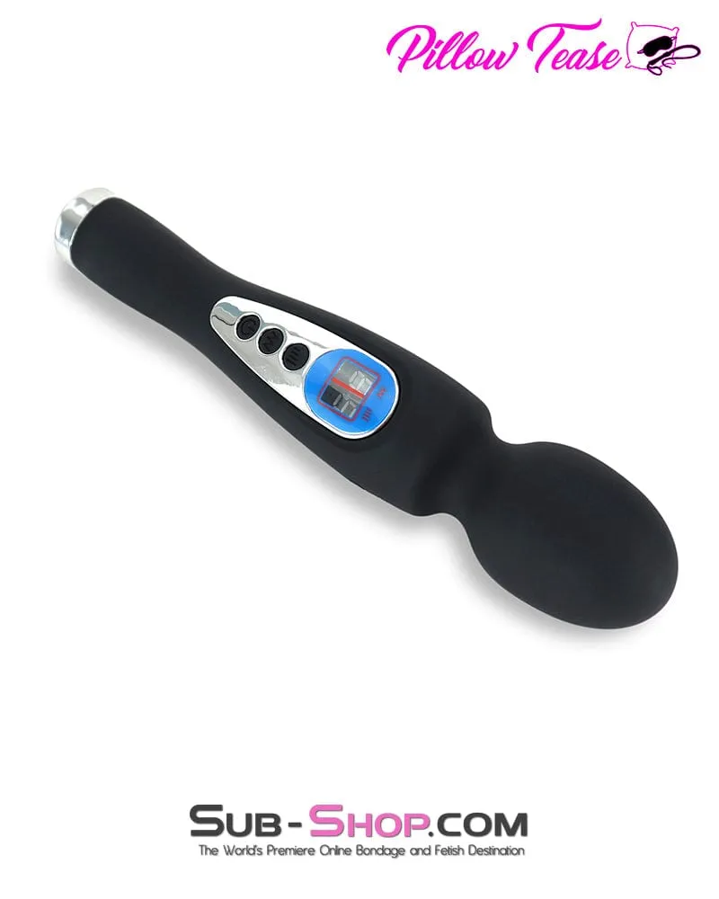 9942M      9 Function with 8 Speeds Silicone Waterproof Rechargeable LCD Wand Vibrator