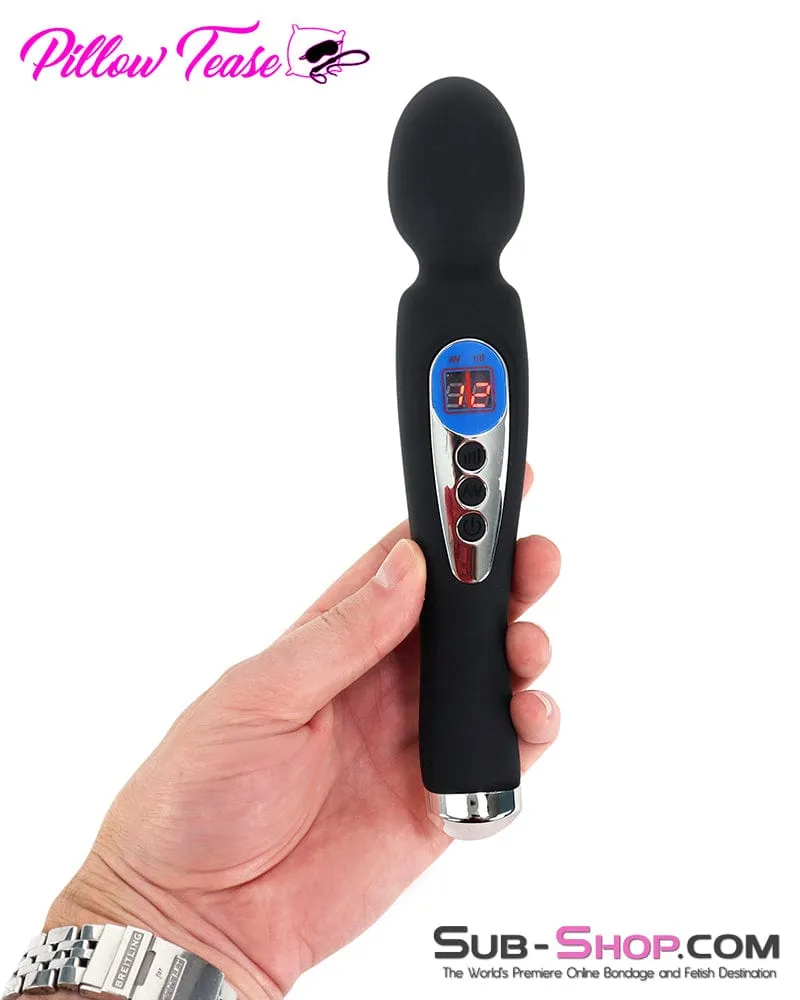 9942M      9 Function with 8 Speeds Silicone Waterproof Rechargeable LCD Wand Vibrator