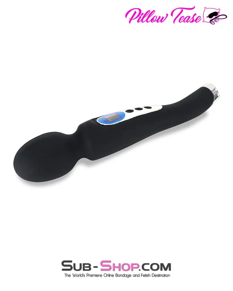 9942M      9 Function with 8 Speeds Silicone Waterproof Rechargeable LCD Wand Vibrator