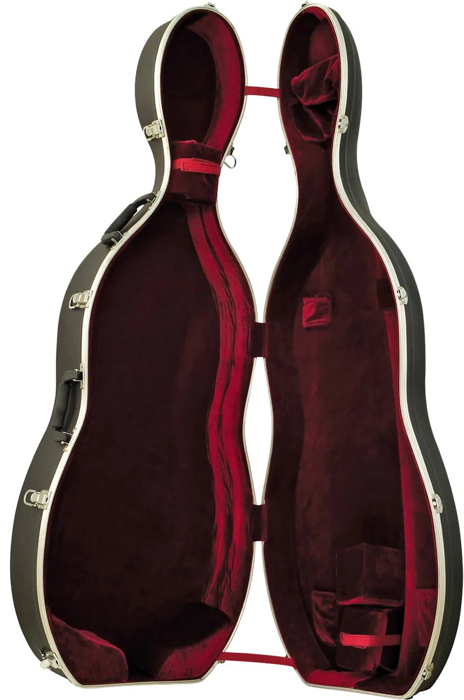 ABS Cello Case with Wheels 1/4-1/2 - Black
